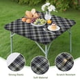 thumbnail image 4 of Gray Black Checkered Pattern Square Fitted Tablecloth with Elastic Edge,Square Table Cover,Washable Elastic Table Cover for Home Kitchen Party Decor 34"x34", 4 of 6