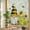 Beige, variant on Red Floral Spring Privacy Window Film, Decorative Stained Glass Window Film, Summer Botanical Pastoral Elegant Resuable Rainbow Static Cling for Home Bathroom Living Room Glass Door 17.7"x39.3"
