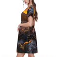 thumbnail image 2 of Disketp Lizard With Sunglasses Sunset para Vestido de Manga Corta para Mujeres, Vestidos de Verano para Mujeres, Casual y Holgado para la Playa, 2 of 6