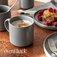 thumbnail image 7 of over&back Stackable Stoneware Coffee Mugs - 4-Piece Mug Set - Enjoy the Perfect Cup of Coffee, Tea, Latte, and More - Semi-Matte Charcoal - 14oz, 7 of 7