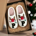 thumbnail image 3 of Christmas Home Slippers for Women Comfy Memory Foam House Slipper Indoor Outdoor Letter Winter Warm Cotton Slippers Yellow Size 7, 3 of 4