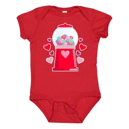 

Inktastic Valentine s Day GumBall Machine with Hearts Boys or Girls Baby Bodysuit