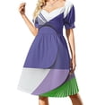 thumbnail image 2 of Abstract geometric purple Sleeveless Dress evening dress ladies Women's evening dress, 2 of 7