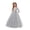 E252-Gray, variant on hengsof Girls Solid Cap Sleeve Round Neck Mesh Formal Dress for Wedding Flower Girl 3-13 Years Fashion Party Gown
