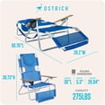 thumbnail image 4 of Ostrich The Original 3N1 Lightweight Outdoor Beach Lounge Chair w/ Footrest, Blue, 4 of 12