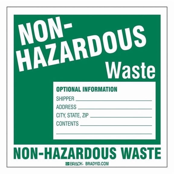 Brady DOT Handling Label,Waste,6" Label W,PK50 121159