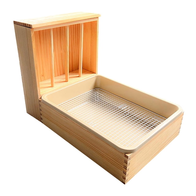 Comedero de heno para conejos, jaula de madera para comedero de heno, accesorio para conejos, comedero de hierba para conejos, chinchillas, hámsteres, Pequeño