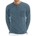 thumbnail image 1 of Playera Henley Casual Para Hombre Manga Larga Con Bolsillos, 1 of 3