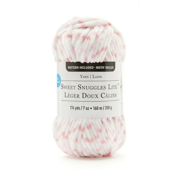 Loops & Threads Ballet Slipper Variegated Striped Sweet Snuggles Lite Yarn - Super Bulky Weight Yarn for Knitting, Crochet, Weaving, Arts & Crafts, 12 Pack