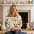 thumbnail image 7 of Yhmxh Wildflower Throw Pillow Covers 18"x18" Floral Faux Embroidery Print Pillow Covers with Zipper Spring Aesthetic Farmhouse Boho Cozy Throw Pillowcases for Living Room Couch Sofa Bed, 7 of 7