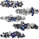 thumbnail image 1 of 5 Pieces Crystal Rhinestones Hair Barrettes Flower Butterfly Pearl French Vintage Clip Wedding Navy Hair Jewelry for Women, 1 of 4