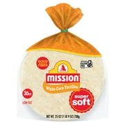 Mission Super Soft White Corn Tortillas, 27.5 oz, 30 Count