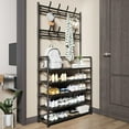 thumbnail image 5 of Shoe Rack 5 Tier Shelves，Entryway/Walk in Cloest Organizer Storage for Coat, Shoes Racks Front Door Entrance, Free Standing Shelf Furniture, Samll Spaces Shoerack, Bedroom Closets Organizers, Black, 5 of 9