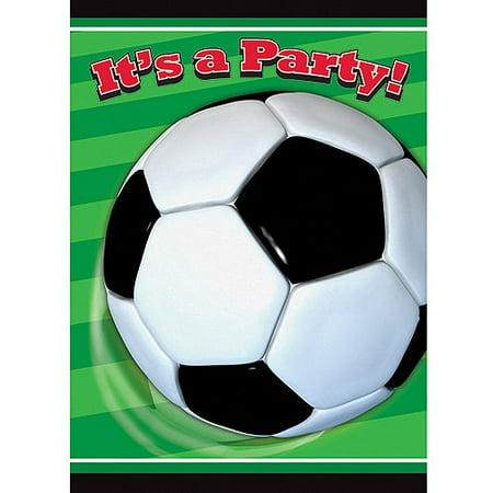 Soccer Party Invitations, 8pk