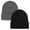 Black/Charcoal, variant on 2 Pack Beanie Hats for Women & Men, Winter Hat Unisex Knitted Cuffed Plain Skull Caps Navy
