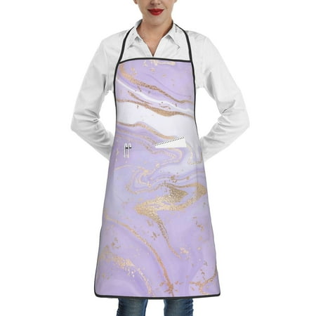 

Sikiie Lavender Glitter Foil Stripes Aprons for Kitchen Cooking Aprons Chef Apron for Men Women Chef
