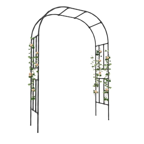 Garvee Garden Arch, Wedding Garden Arch Garden, Metal Garden Arch for Wedding Ceremonys Party Plant Climbing Rose Vines Lawn Patios, Black