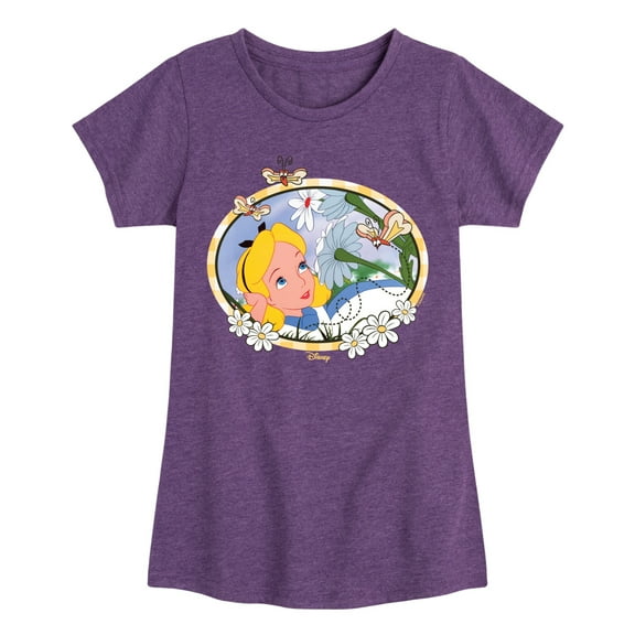 Disney - Alice In Wonderland - Alice Daisies - Toddler & Youth Girls Short Sleeve Graphic T-Shirt