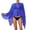 Blue, variant on Women Swimsuit Cover Ups Chiffon Poncho Top Y2k Sheer Mesh Asymmetrical Hem Off Shoulder Loose Summer Lightweight Shrug Shawl