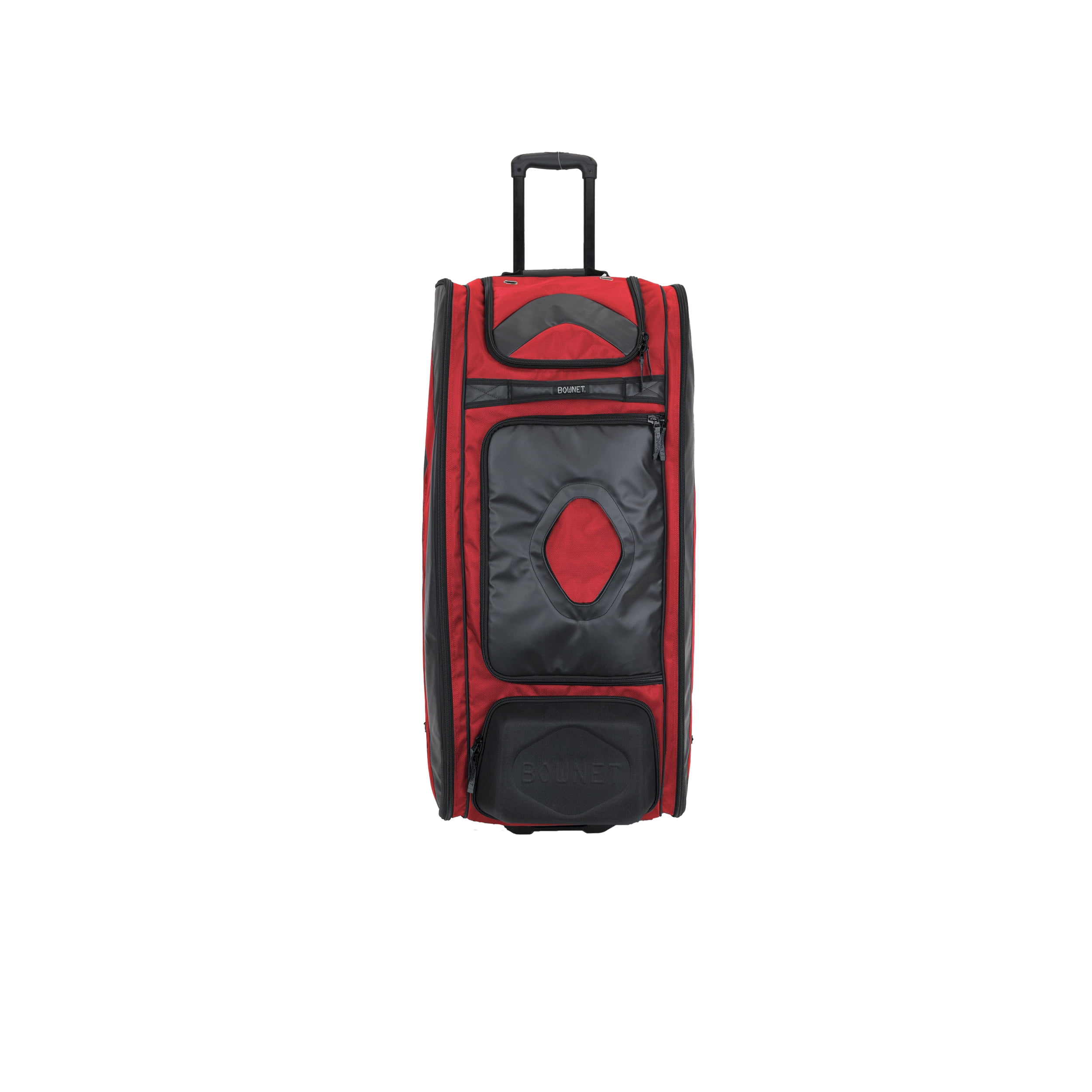 Bownet Commander Baseball/Softball Tasche – Schwarz, 96,5 X 43,2 X 30,5 Cm, Mit Rädern & 14 Fächern