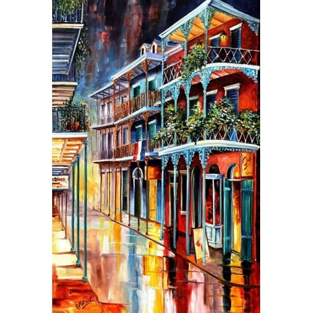 Sparkling French Quarter Colorful New Orleans Painting Print Wall Art By Diane