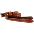 thumbnail image 5 of 41-42  Men's Leather Basket Weave Tooled Casual Jean Ranger Belt Tan 12RAA101TN, 5 of 5
