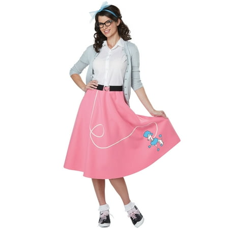 50s Pink Poodle Skirt Adult Costume (Best Adult Toys For Women)