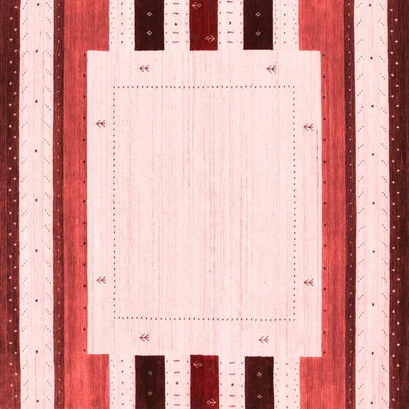 Ahgly Company Indoor Square Solid Red Modern Area Rugs, 8' Square
