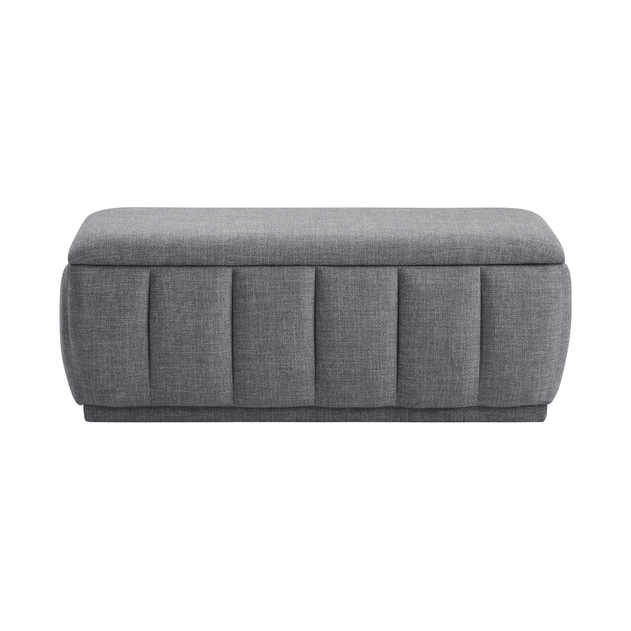 OakvillePark Halorini Textured Fabric Lift Top Storage Bench, Gray