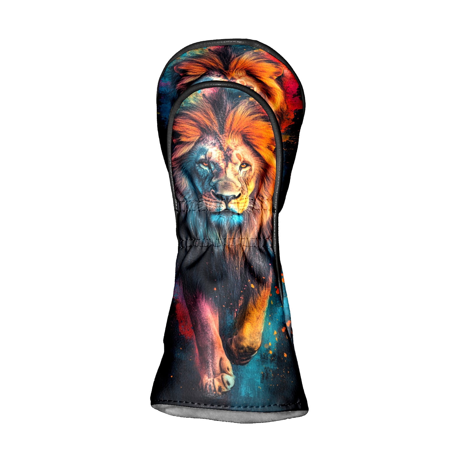 Golf Club Covers PU Leather Waterproof Head Covers for Fairway Woods Hybrids Ferocious Lion