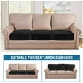 thumbnail image 3 of Velvet Stretch Couch Cushion Cover Plush Cushion Slipcover for Chair Loveseat Sofa Cushion Furniture Protector Seat Cushion Sofa Cover (3 Piece XL Sofa Cushion Covers, Black), 3 of 6