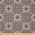 thumbnail image 2 of Ambesonne Vintage Fabric by the Yard Microfiber, Geometric Ethnic Ornament, 10 Yards, Pale Blue Grey Rose, 2 of 2