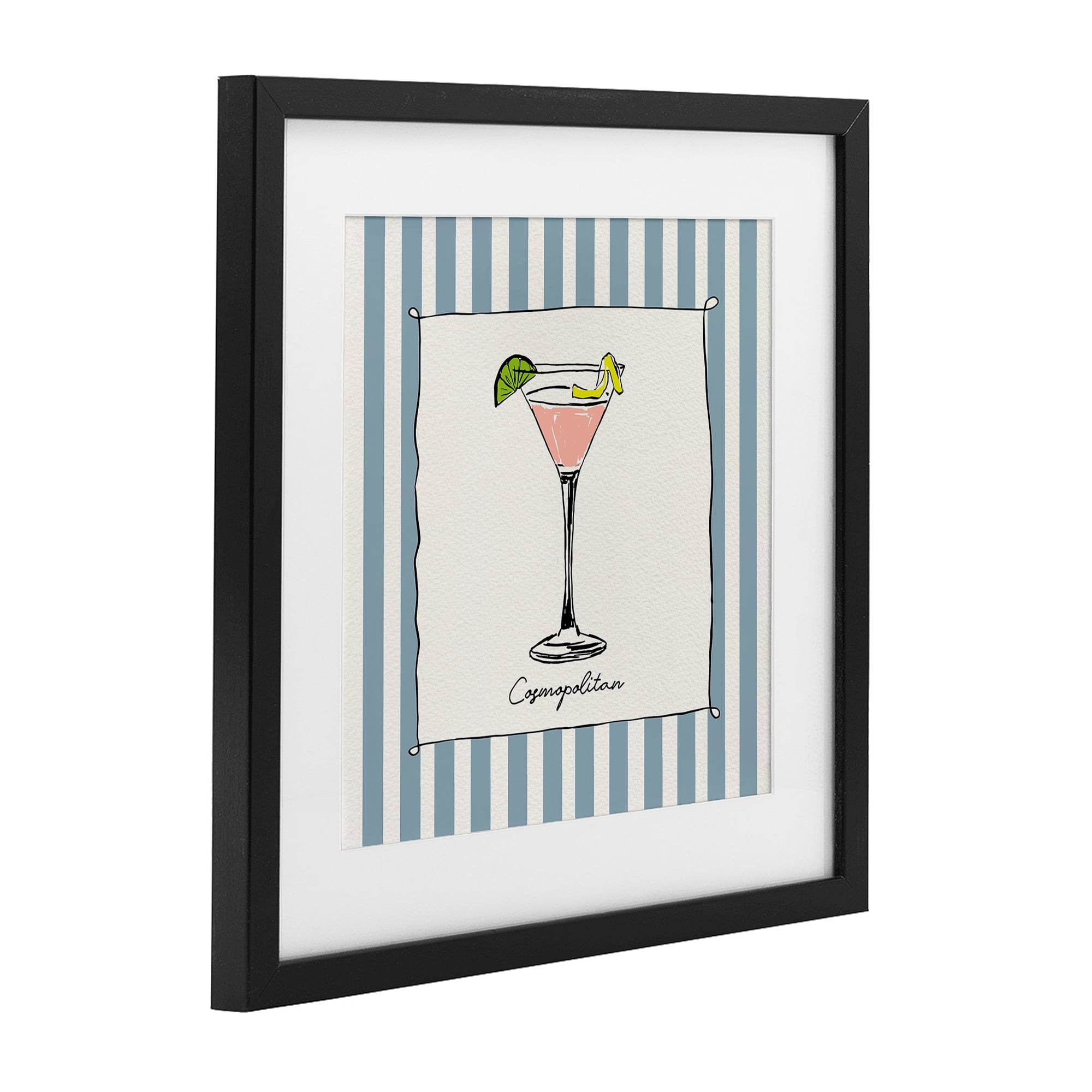 Stupell Industries Cosmopolitan Summer Stripes Black Framed Print Under Glass, design by Susan Jill