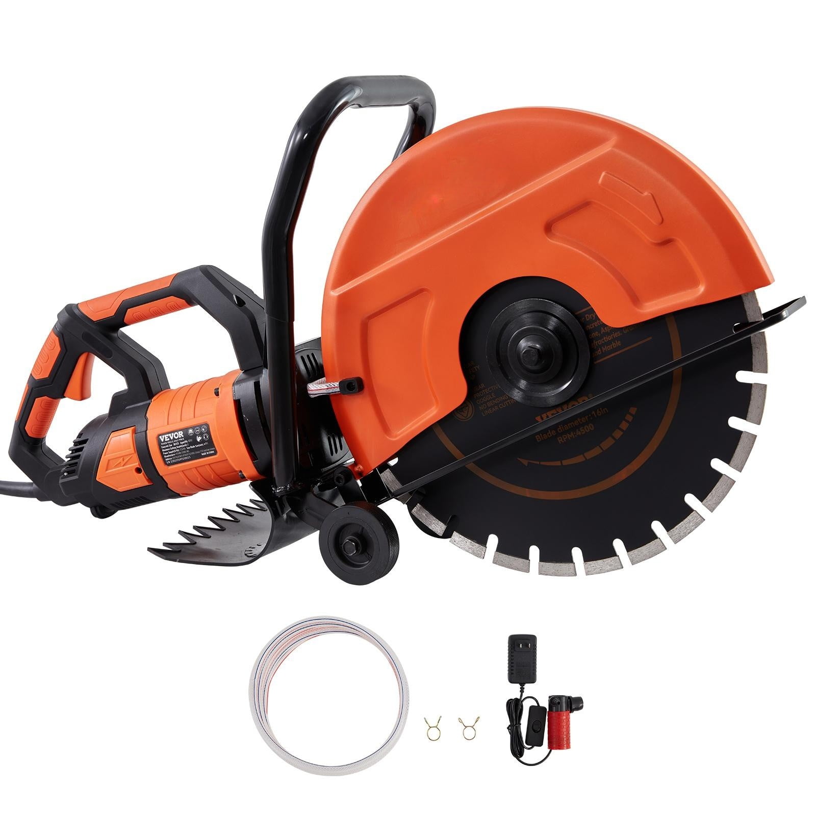 BENTISM 16'' Electric Concrete Saw Wet/Dry Saw Cutter with Water Pump