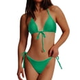 thumbnail image 1 of asddcavvf Bikinis Sets for Women Two Piece Split High Waisted Bikini Set Stylish Solid Color Swimwea, 1 of 3