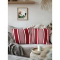 thumbnail image 2 of Outdoor Pillows Waterproof, Red Stripe Bedding Throw Pillows with Insert for Couch Sofa Bed, Boho Striped Modern Minimalist Geometric Lines 18x18 Inch Pillowcases Decorative Patio Pillow Set of 2, 2 of 7