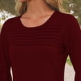 thumbnail image 4 of Women's Casual 3/4 Sleeve T-Shirts Round Neck Cute Tunic Tops Basic Tees Blouses Loose Fit Business Work Tee Top, 4 of 6