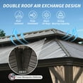 thumbnail image 6 of Miekor 12' X 20' Hardtop Gazebo, Upgraded Metal Gazebo with Drainage System, Dual-Layer Galvanized Steel Roof, Curtain and Netting, Outdoor Shelter Canopy for Patio, Garden, and Backyard, Grey MK8387, 6 of 11