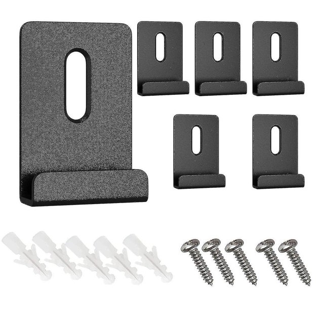 6Pcs Metal Mirror Clips Wide Channel Mirror Hanger Clip Kit Retainer Clips for Mirrors with Screw Mirror Clips Black