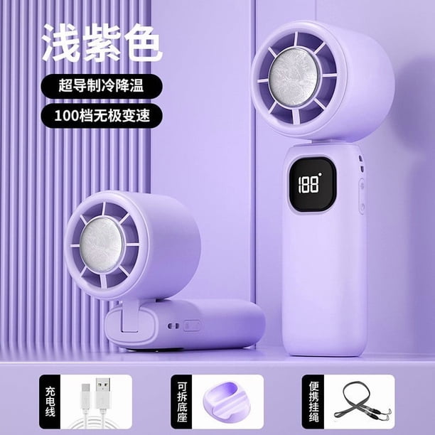 Portable Handheld Mini Fan 6 Speeds 16900 High Fan With LED Display USB Rechargeable Mini Fan With Lanyard For Makeup Travel Outdoor