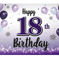 thumbnail image 4 of Yatrandify Purple Balloons Happy Birthday Banner Decorative Design Milestone Celebration Birthday Backdrop for Birthday Party Celebration Indoor Decoration Event, 4 of 8