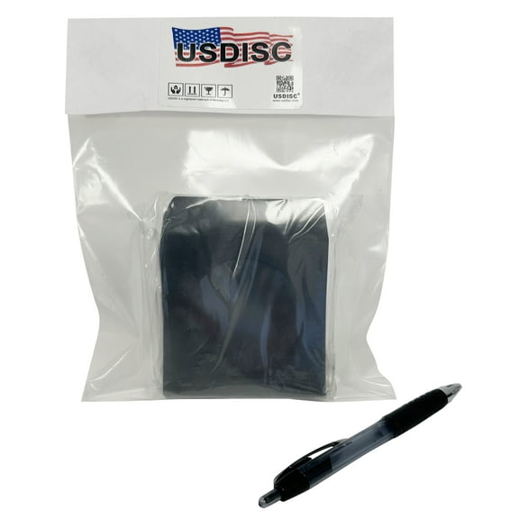 USDISC Mini Paper Sleeves 100g Window, Flap, Black, Pack Of 100