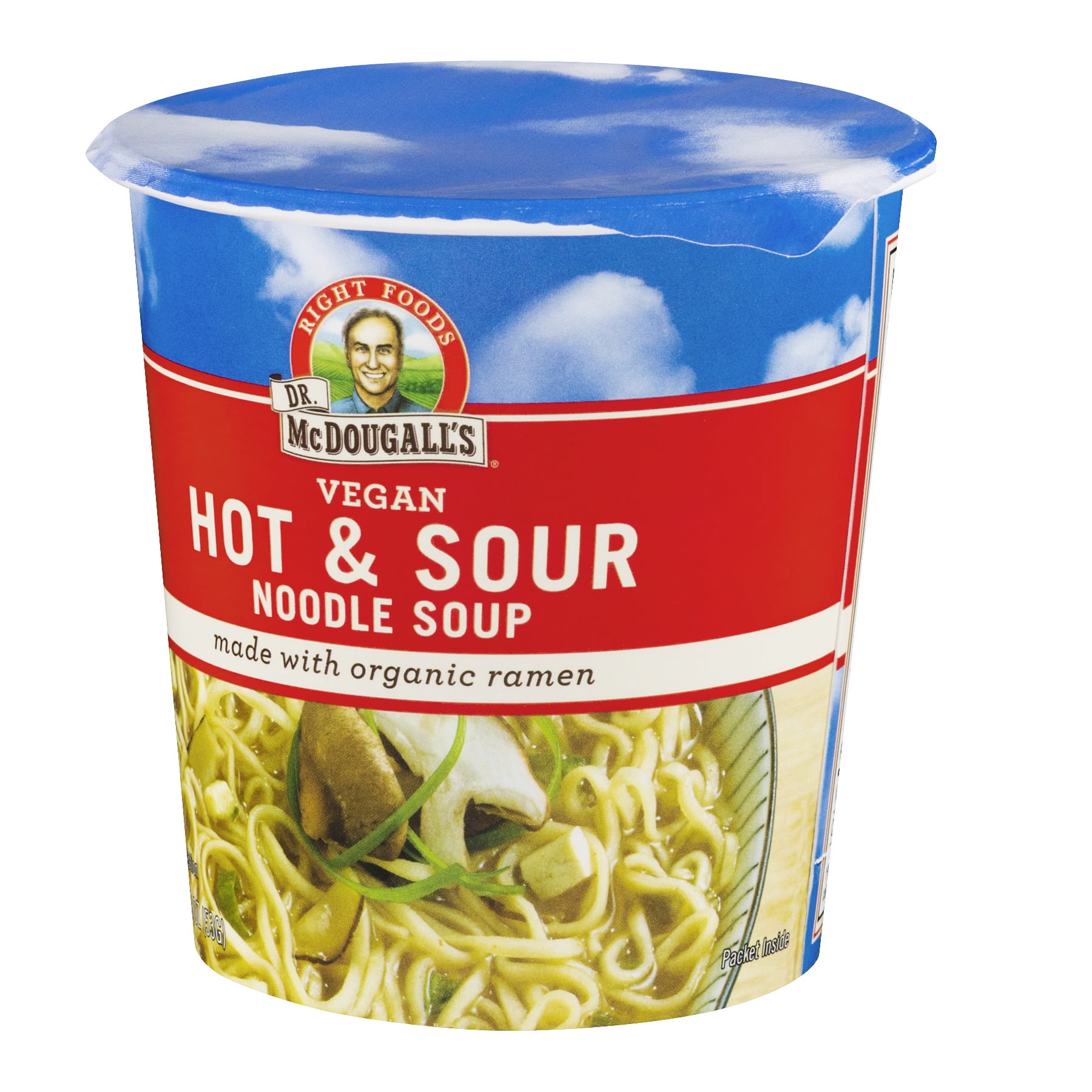 Dr. Mcdougall's Vegan Hot And Sour Noodle Soup Big Cup, 1.9 Oz., Pack Of 6