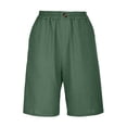 thumbnail image 5 of Casual Shorts for Women High Waist Loose Summer Bermuda Pants with Button Comfortable Solid Color Womens Shorts Green XL, 5 of 6