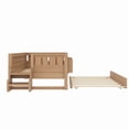 thumbnail image 5 of Bellemave Twin Bed with Trundle and Small Stairs, Twin Size Platform Bed Frame with Rail and Bookshelf, Wooden Montessori Floor Bed No Box Spring Needed,Natural, 5 of 7