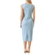 thumbnail image 3 of Vestido formal midi sin mangas de cuello barco para mujer Inspire Chic azul claro S, 3 of 5