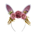 thumbnail image 2 of Bunny Ears Headband for Easter, Floral Spring Headpiece with Rabbit Ears for Women Girls Kids - Adjustable Birthday Headwear, Party & Photography Prop, 2 of 5