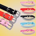 thumbnail image 3 of Cheers.US 3 Row PU Leather Rhinestone Diamante Dog Collar Soft Bling Cat Puppy Small Pet, 3 of 7