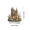 thumbnail image 3 of HuiXinOu 2D Printed Acrylic Easter Bunny Decoration, Flat Tabletop Ornament for Home Office Desk Bookshelf Spring Decor, 3 of 6