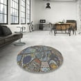 thumbnail image 3 of Ahgly Company Indoor Square Patterned Charcoal Gray Novelty Area Rugs, 7' Square, 3 of 6